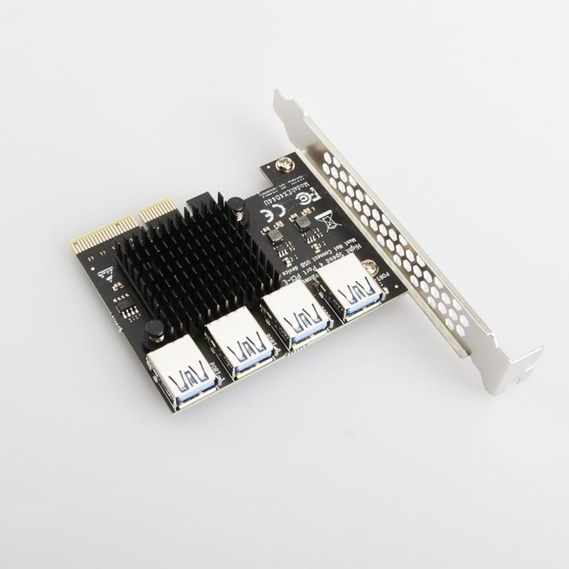 20Gbps PCI-E 4X 1 na 4 USB 3.0 r pro Těžbu Miner Multiplikátor Rozšiřující Karta Stolní Počítač nabídka Adaptér