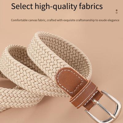 Women Adjustable Free Pins Wide Elastic Belt Braided Belt Fashion Accessory