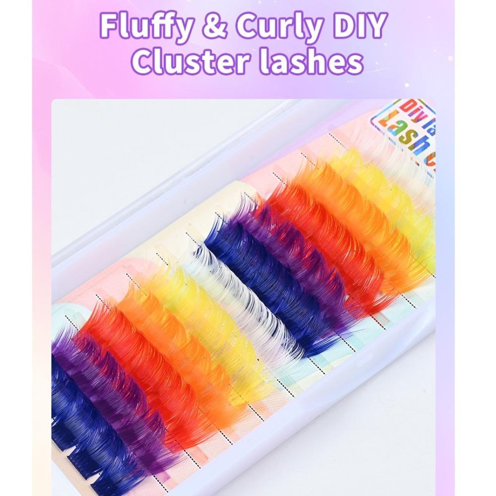 60pcs Curl Wispy Spikes Manga Lashes Mix Color DIY Cluster Lashes Individual False Eyelashes  Women