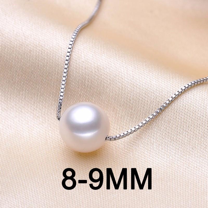 LSOOYH Round Natural Freshwater Pearl Necklace Classic Pendant For Women Girl Pearl Choker Necklace