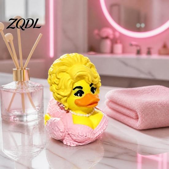 Small Desktop Accessories Cute Duck Figurine, Memorial for Music Lovers, Whimsical Room Novelty Collectible Statue Car Decor Birthday Presents Her