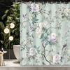 1pc Chinese Style Elegant Classical Peony Branch Magpie Shower Curtain, Decorative Print Shower Curtain with Hook