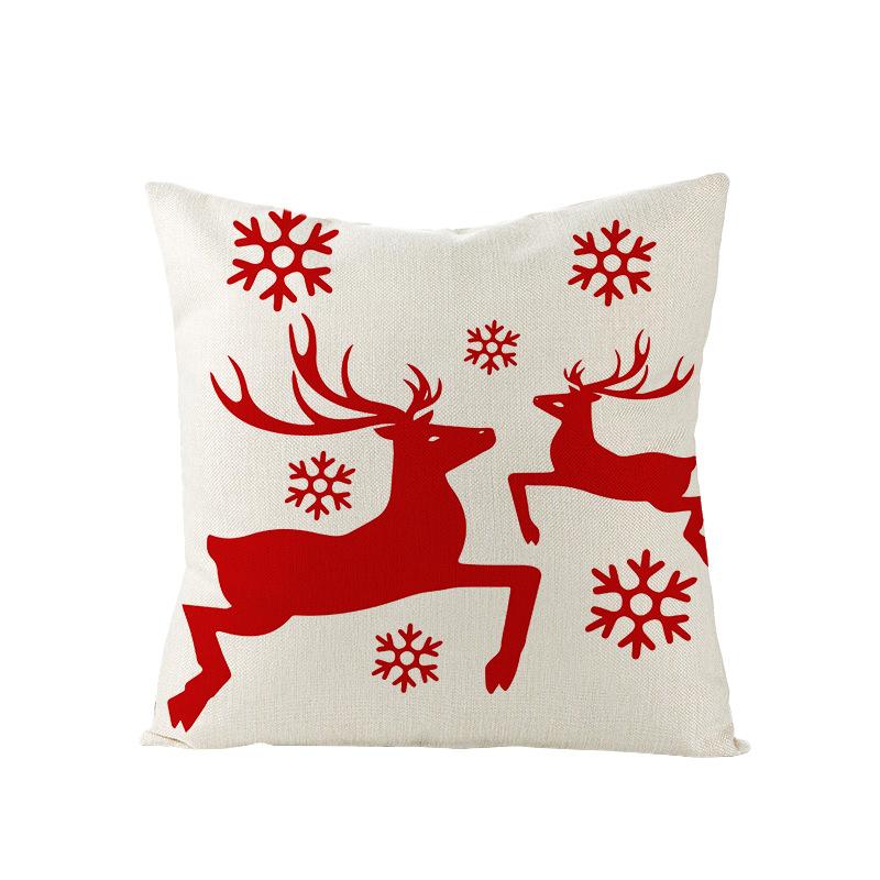 Christmas Pillow Cover for Home Holiday Sofa Bedside Decoration Linen Pillow Cushion Cover