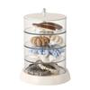 Rotating Transparent Jewelry Storage Organizer Large Capacity Display Case Hair Tie Tray for Bathroom Use