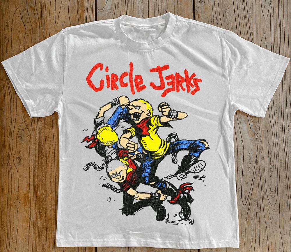 VTG CIRCLE JERKS BAnd Heavy Cotton White T Shirt S-5XL TT484 Unisex T-Shirt XXL