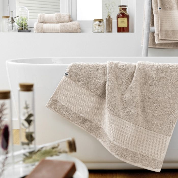 Drap de douche "Garance" 70 x 130 cm / 100% Coton Bio / 600 gr/m² l'Effet Papillon - Garance Pampa - Drap de douche 70 x 130 cm