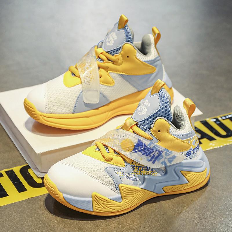 Spring and Summer Boys' Shoes Medium and Older Children's Professional Training New Shock-absorbing Sports Shoes Children's Basketball Shoes Sneakers