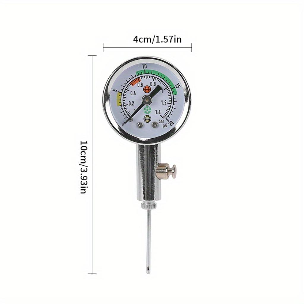 1 Hochpräzises Zeiger-Kugelbarometer - Messen Sie den Druck von Fußbällen, Basketbällen, Volleybällen - Robuste Metallkonstruktion, präzise Messung