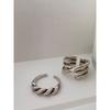 Retro Minimalist Twisted Opening Ring Female K-style Line Cross Ring Fashion Personalized Index Finger Ring Tide