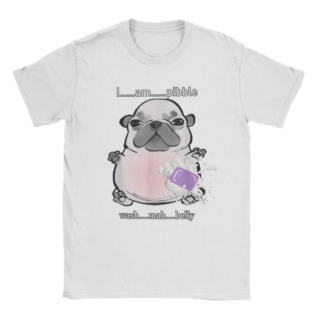 Men's I Am Pibble Wash My Belly Pibble Meme T Shirts Funny Dog Brainrot Cotton Clothes Funny Round Neck Tee Plus Size T-Shirts