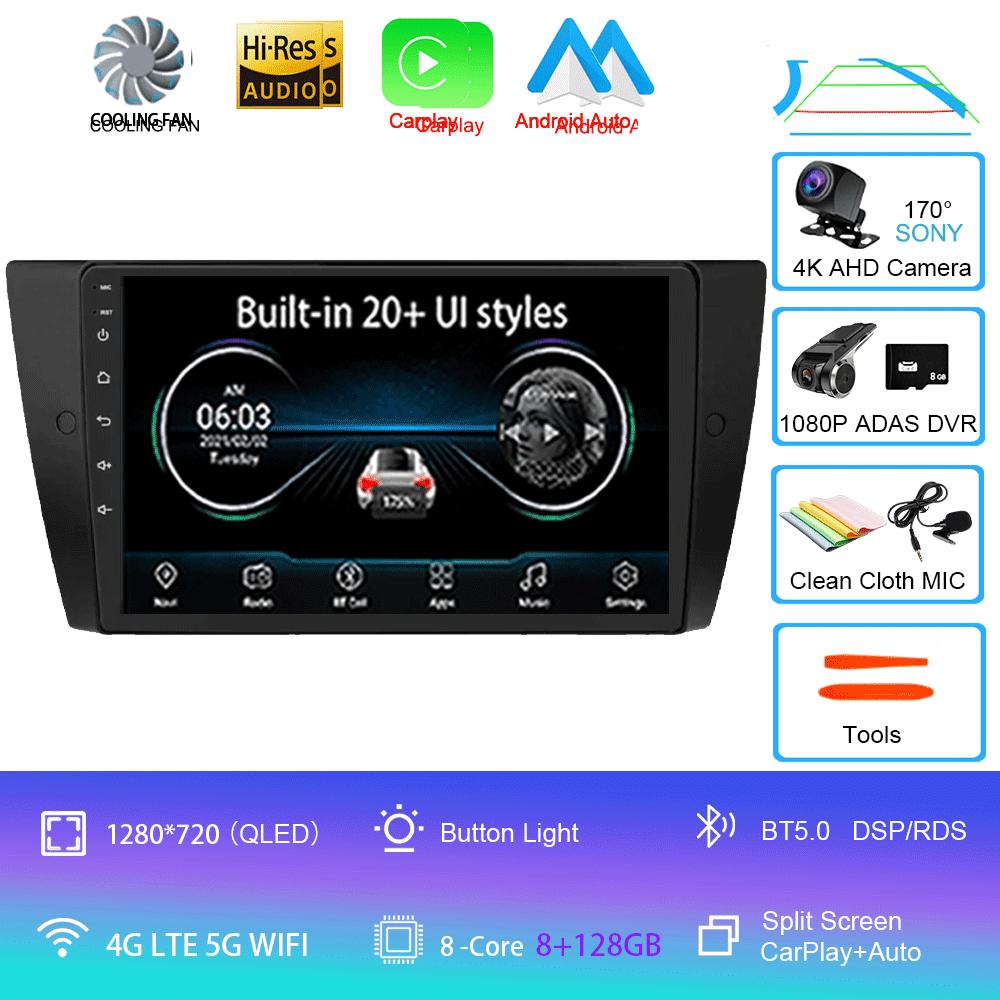 Android14 Carplay Auto For BMW E90 E91 E92 E93 3 Series Multimedia Car Radio Player WIFi+4G No 2din DVD Stereo Head Unit GPS DSP