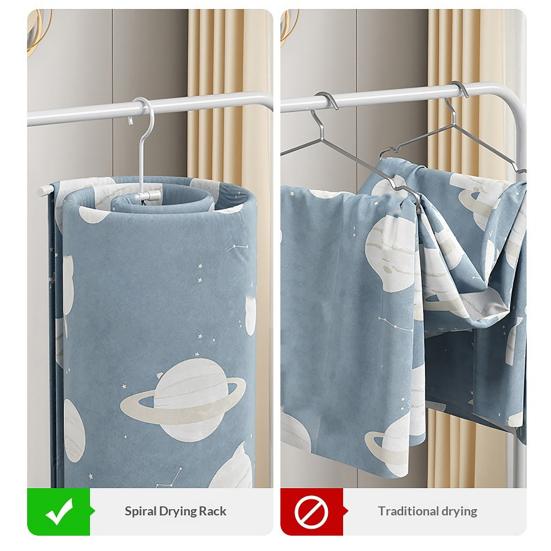 Spiral Clothes Drying Rack Quick Drying Durable Iron Hangers Heavy Load Capacity Space Saving Rack for Quilts And Blankets