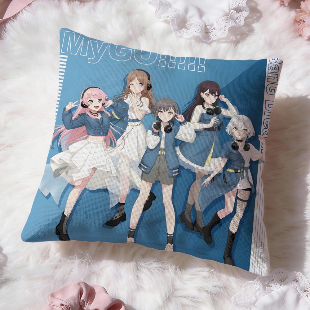 Anime B-BanG D-Dream Its MyGO Cushion Cover Premium Comfort Reversible Pillow Cove -Two in One Design for Any Room Car Interior