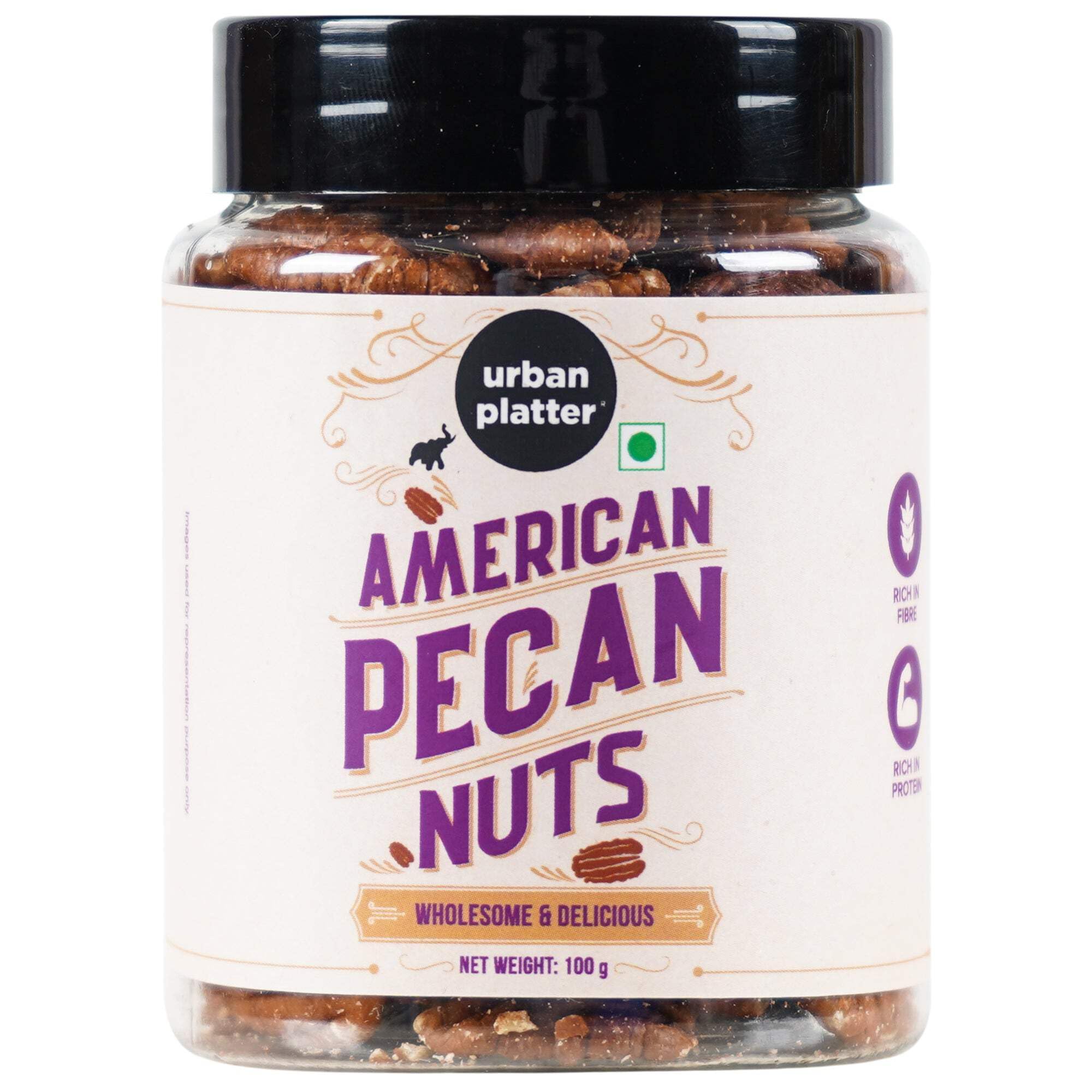 

Urban Platter American Pecan Nuts, 100g (Rich in Protein and Fibre; Ideal for Snacking and Baking)