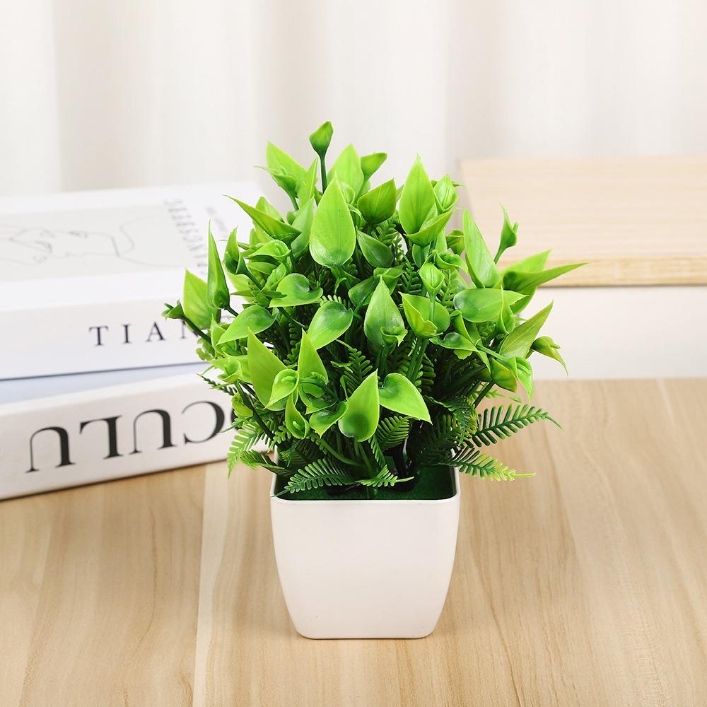 Plastic Artificial Plants Potted 8 Styles Home Garden Decor Grass Plants Pot Ornament Green Bonsai Small Tree