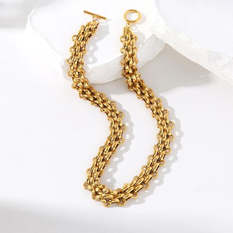 316L Stainless Steel Gold Silver Color Thick Chain Necklace For Women Fashion Cuban Neck Chain Waterproof Jewelry Gift