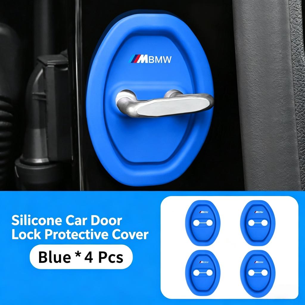 JYPK6 Silicone Car Door Lock Cover Protector Car Sticker for BMW Anti-rust Mute Switch Lock Sleeve Auto Door Protection Decor Interior