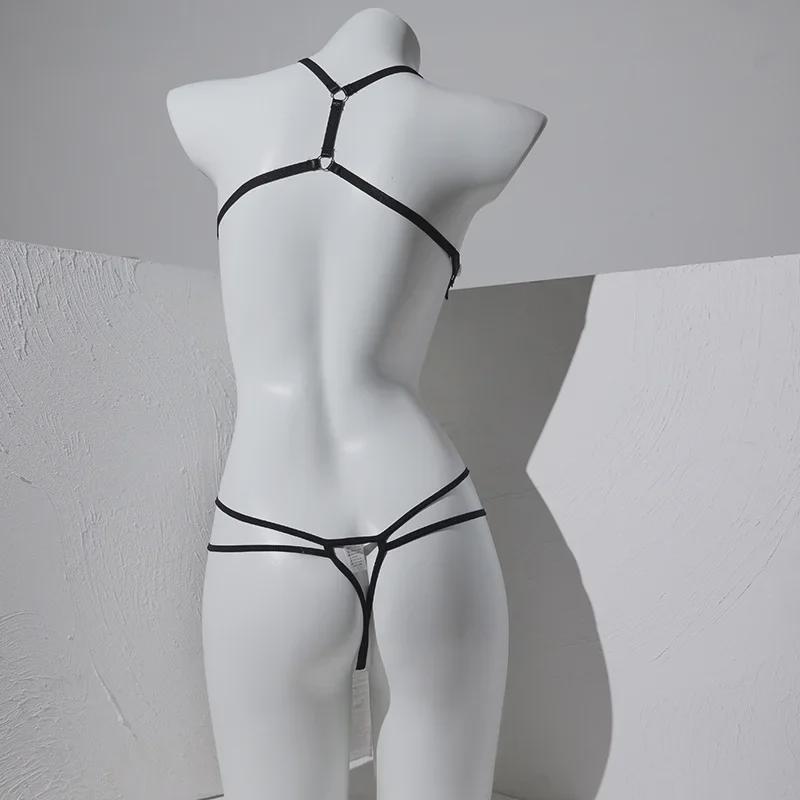 Lenjerie sexy pentru femei: Set tanga de masaj Sheer Pearl si cu crotch deschis