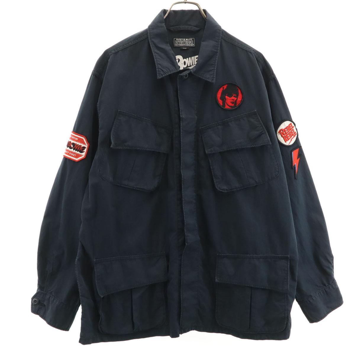 

HYSTERIC 23ss DAVID BOWIE Made in Japan Fatigue jacket L Navy 02231AB13 Men s Used