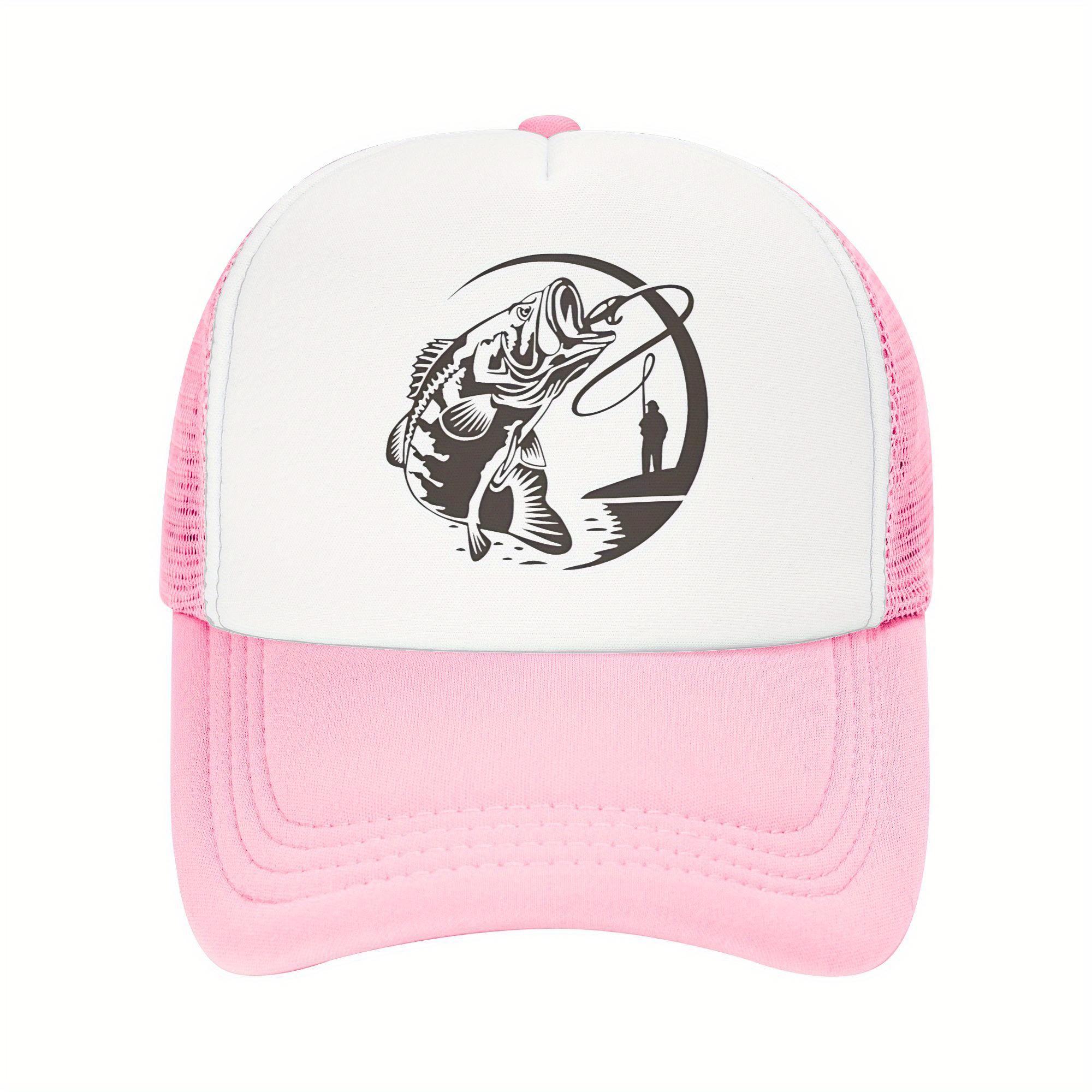 Рыбалка на басса Прыгун Силуэт рыбака Тракерная кепка Дышащая сетка сзади Регулируемая кепка Повседневная One Size
