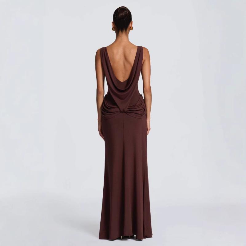 2026 Spring European & American Style Sexy Sleeveless Slim Fit High Slit Long Dress