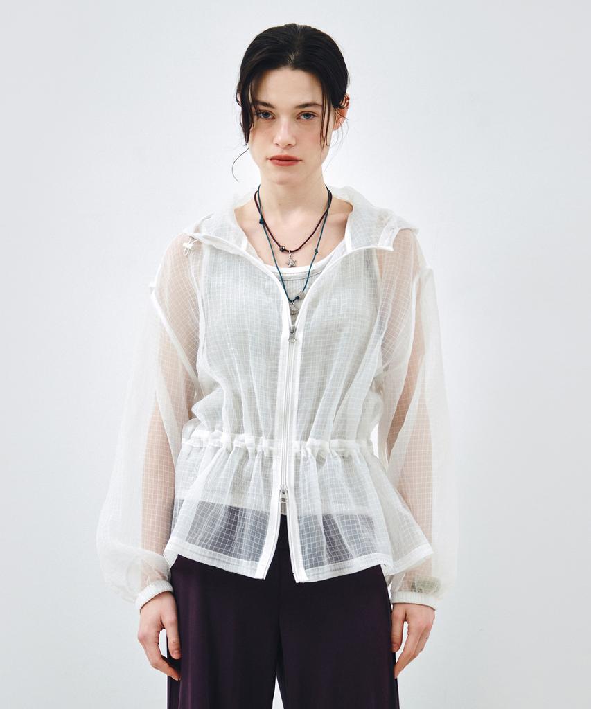 Mongdol Flare Hooded Windbreaker White Mdjp027White