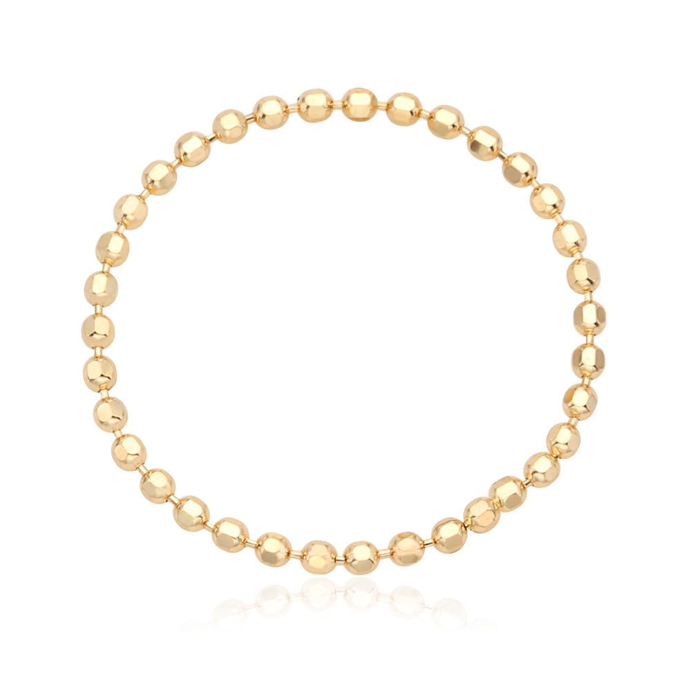 [Bnbgold] 14K/18K Simple Cutting Octagonal Ball Ten-Cone Chain Ring 1Mm Irr37421