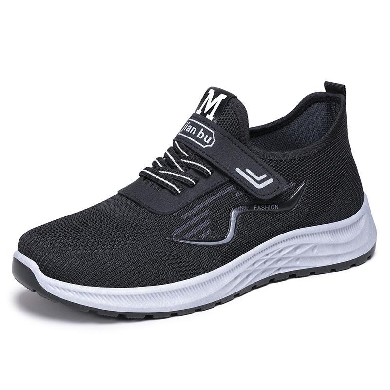 Shoes men's sneakers men's shoes mesh breathable non-smelly feet sneakers large size Velcro dad shoes