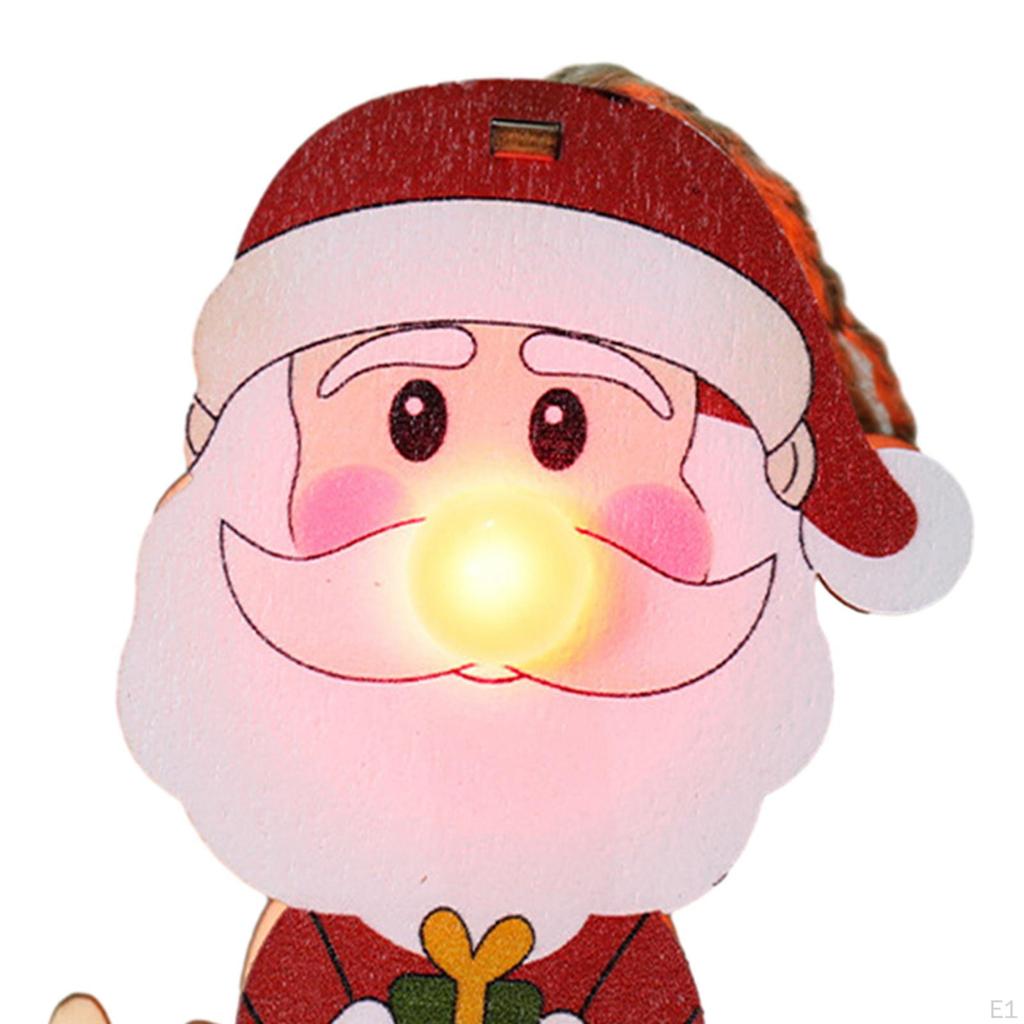 Glowing Christmas Hanging Ornament Tree Decoration Crafts Decorative Wood Decor