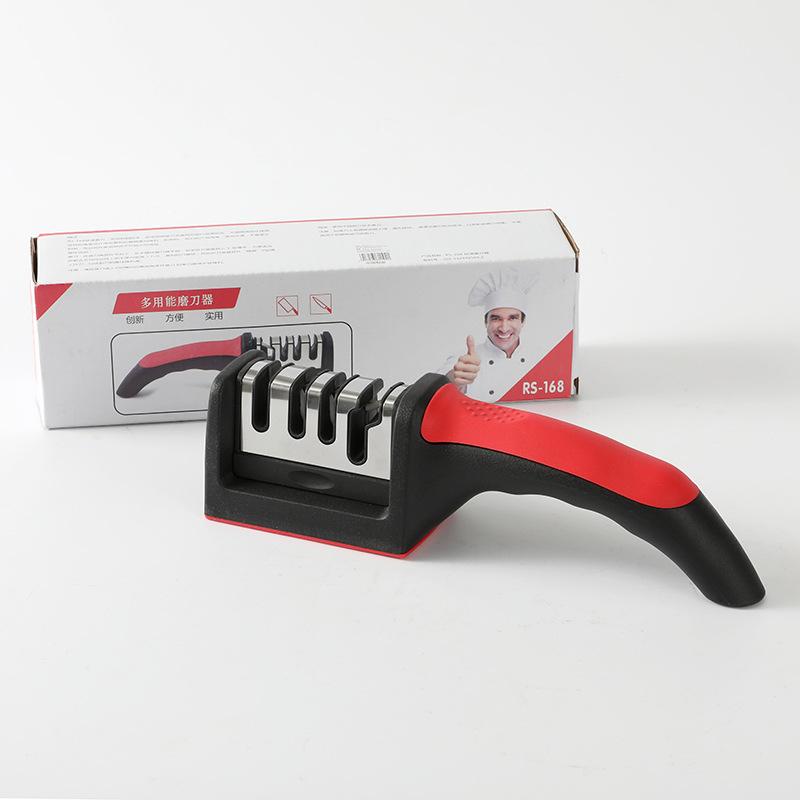 Knife Sharpener Household Multifunctional Three-stage Sharpening Stone Quick Ceramic Sharpening Tool