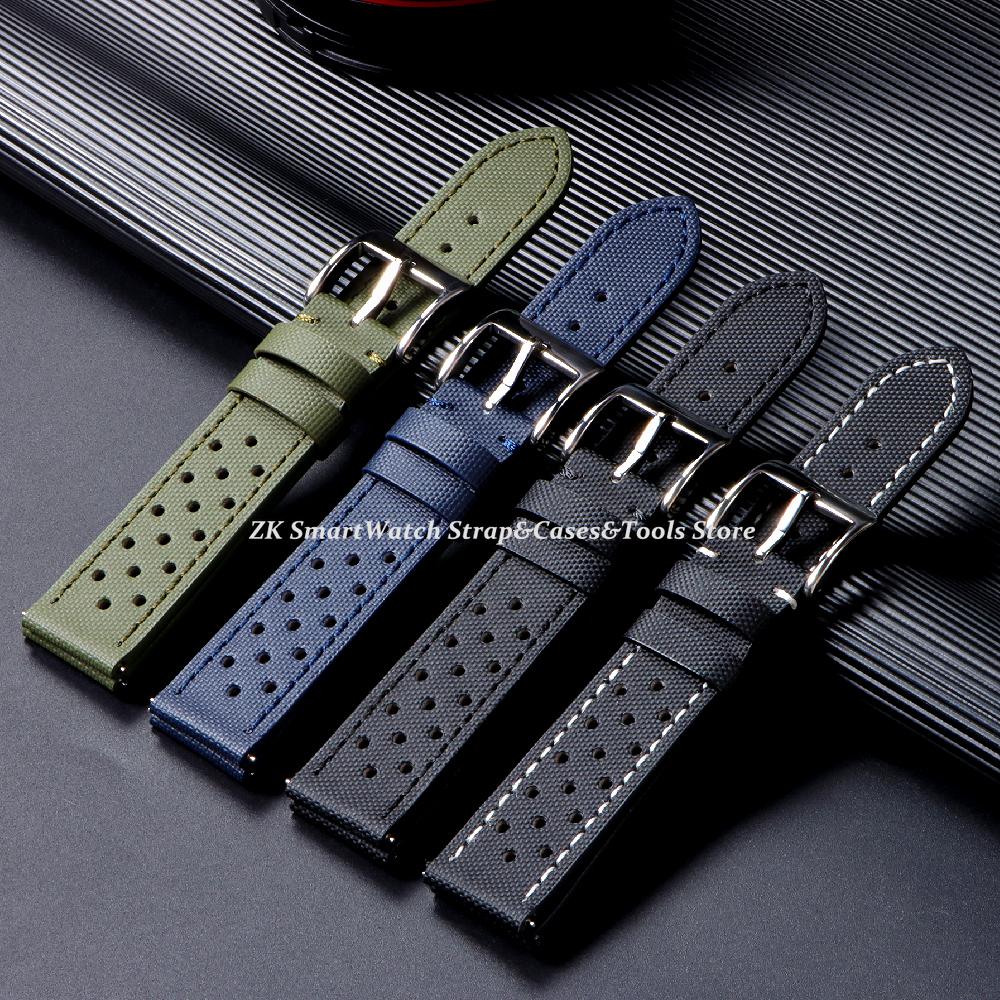 Quality Nylon Sailcloth Watch Strap Waterproof Fabric Watchband Quick Release 18 20mm 22mm Band Wristband Belt Watch Accessories