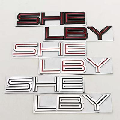 3D Metalowe Czarne Srebrne Czerwone Naklejki Samochodowe Litery SHELBY Logo Emblemat Odznaka na Klapę Bagażnika Dla Ford Mustang SHELBY GT Akcesoria Samochodowe