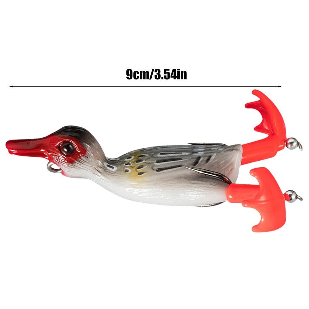 

Duck Topwater Fishing Bait Soft Double Propeller Floating Duckling Swimming Lures 3D Duck Topwater Fishing Lure Soft bait сірий колір