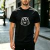 Retro Angry Grizzly Bear Print T Shirt Soft Cotton Short Sleeve Top For Men Women Nature Lover Everyday Outdoor Daily Wear