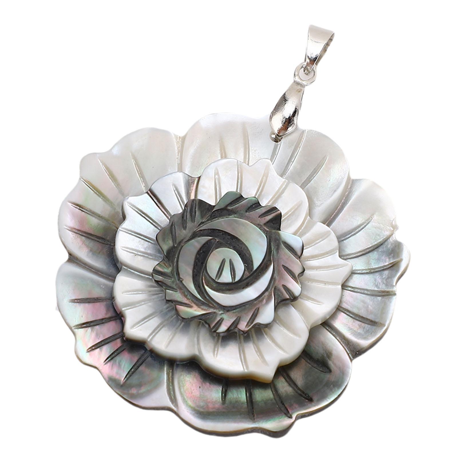 Abalone   Pendant Sea  Jewelry Necklace Decoration Accessories 3 Layered Flower