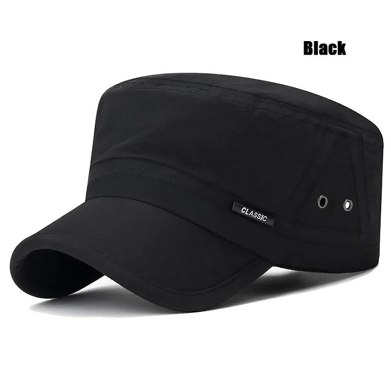 New Summer Mens Hat Quick-Drying Flat Hats Spring and Summer Sun Protection Hat Light Breathable Duckbill Cap