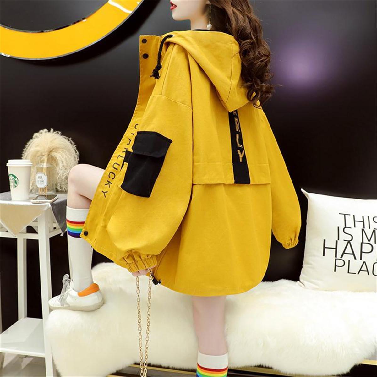 

Осень крутая черная рабочая куртка свободная уличная толстовка с капюшоном женские топы винтажная куртка в стиле пэчворк женская XS