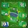 World Cup Football Theme Green Field Greeting Card & Envelope Set for Parties and Thank You Invitations