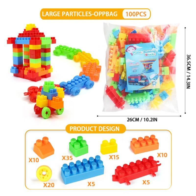

Plastic Building Large Blocks Early Education Puzzle Kindergarten Assembly 100pcs Bag