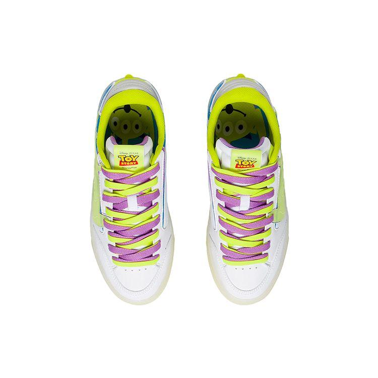 Disney X Li Ning Weiwu 180 Low Comfortable Soft Elastic Skate Culture Low-Top Skate Shoes Special Edition Women Skate Shoes White Yellow AECS034-1