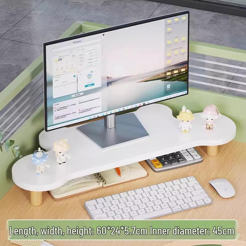 Desktop Monitor Riser Stand with Cooling Base and Drawer for Office Storage