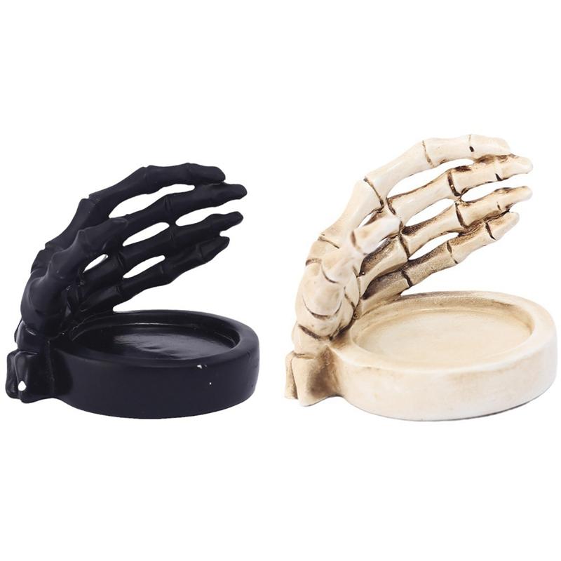 Skeleton Hand Candlestick Holder Gothic Skeleton Statue For Halloween Home Decor Unique Resin Skull Figures Decorations