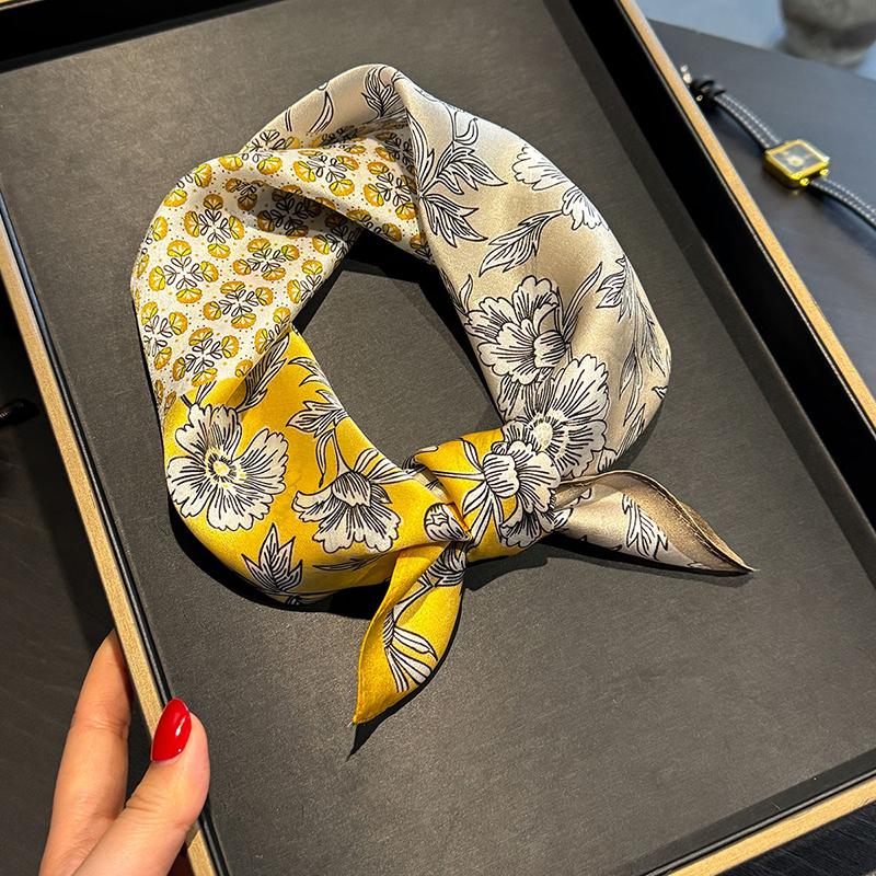 

100% Шелковый платок бандана Женские квадратные шарфы обертывание косынка Зеленый шелк тутового дерева бандана Модная роскошная повязка на голову хиджаб шаль 53x53cm