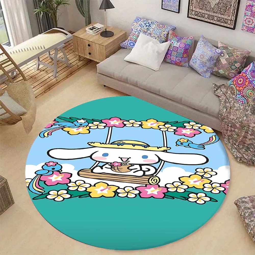 

Round cinnamon dog print rug, suitable for bedrooms, children s rooms, and living room sofa areas. 80cmx80cm