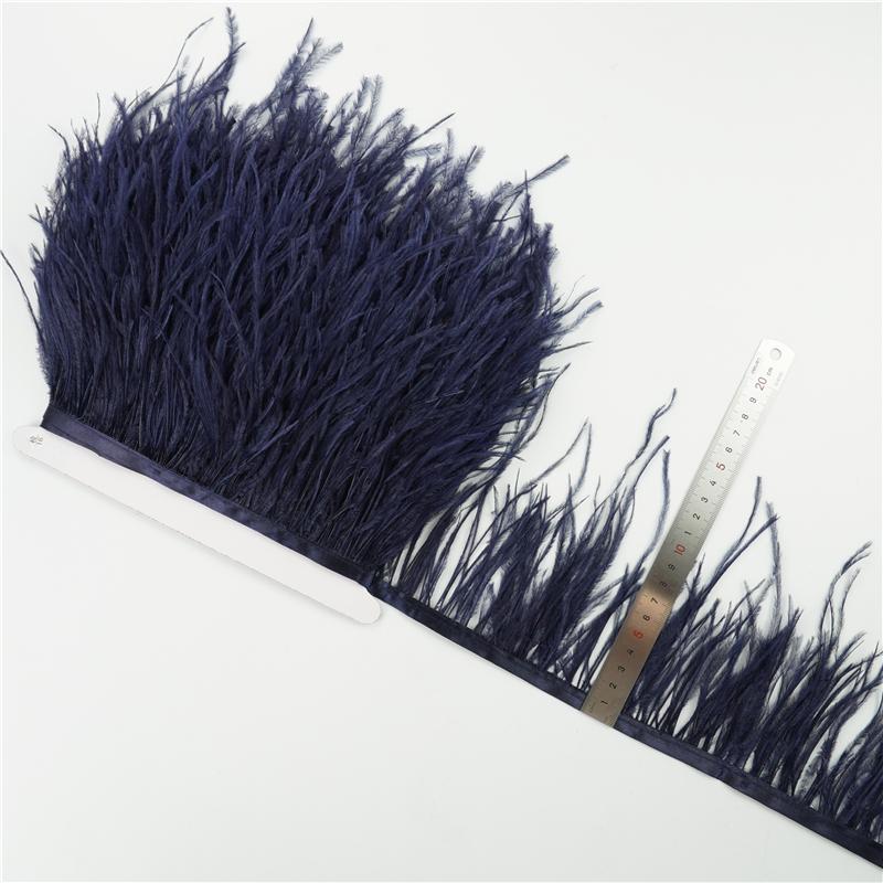 1Meter/Lot 10-15Cm Ostrich Feather Fringe Trim For Crafts Plumas Ribbon For Needlework And Handicrafts Feather Dress Accessories