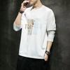 Men's Korean Style Long-Sleeve Slim Round Neck Sweater Shirt for Spring