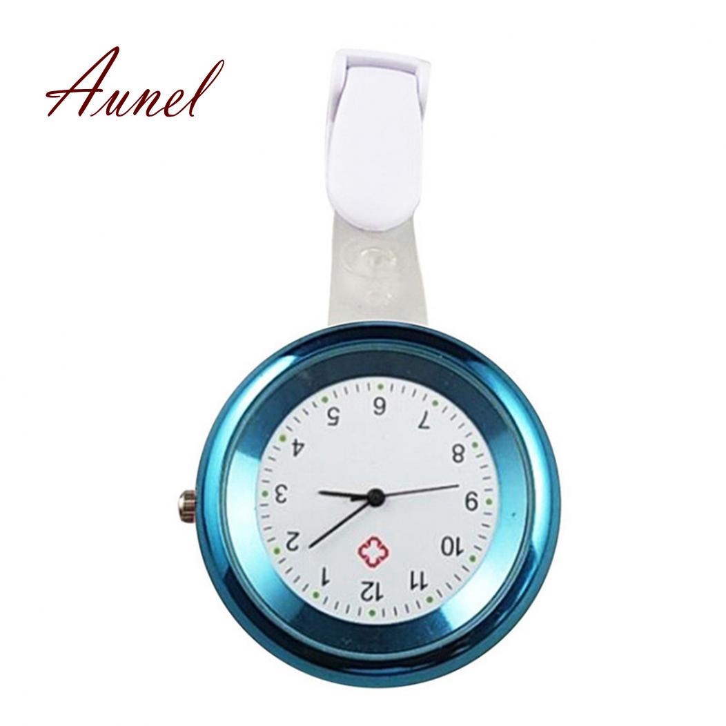 

Аналоговые кварцевые часы с круглой цифрой и клипсой для медсестры и врача, карманные часы темно-синий