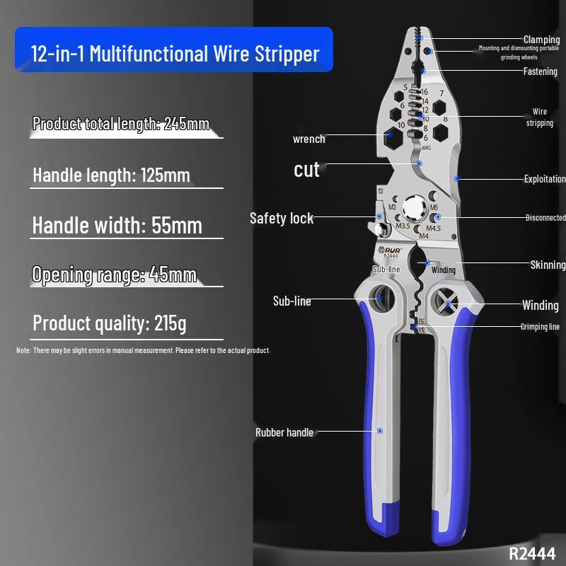 Pro-Grade Multifunction Electrician's Wire Stripper and Cutter Tool Pliers
