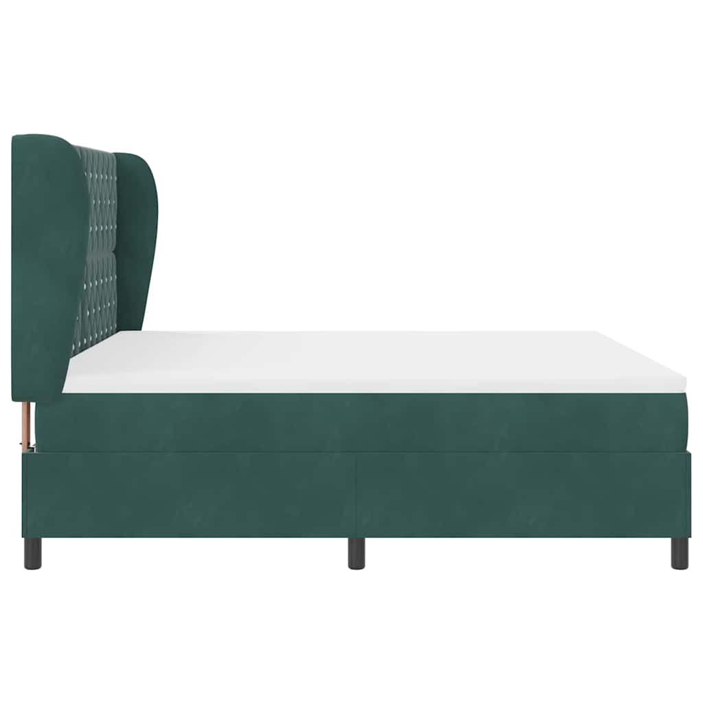 Box Spring Bed with Mattress Dark Green 200 x 180 cm Velvet
