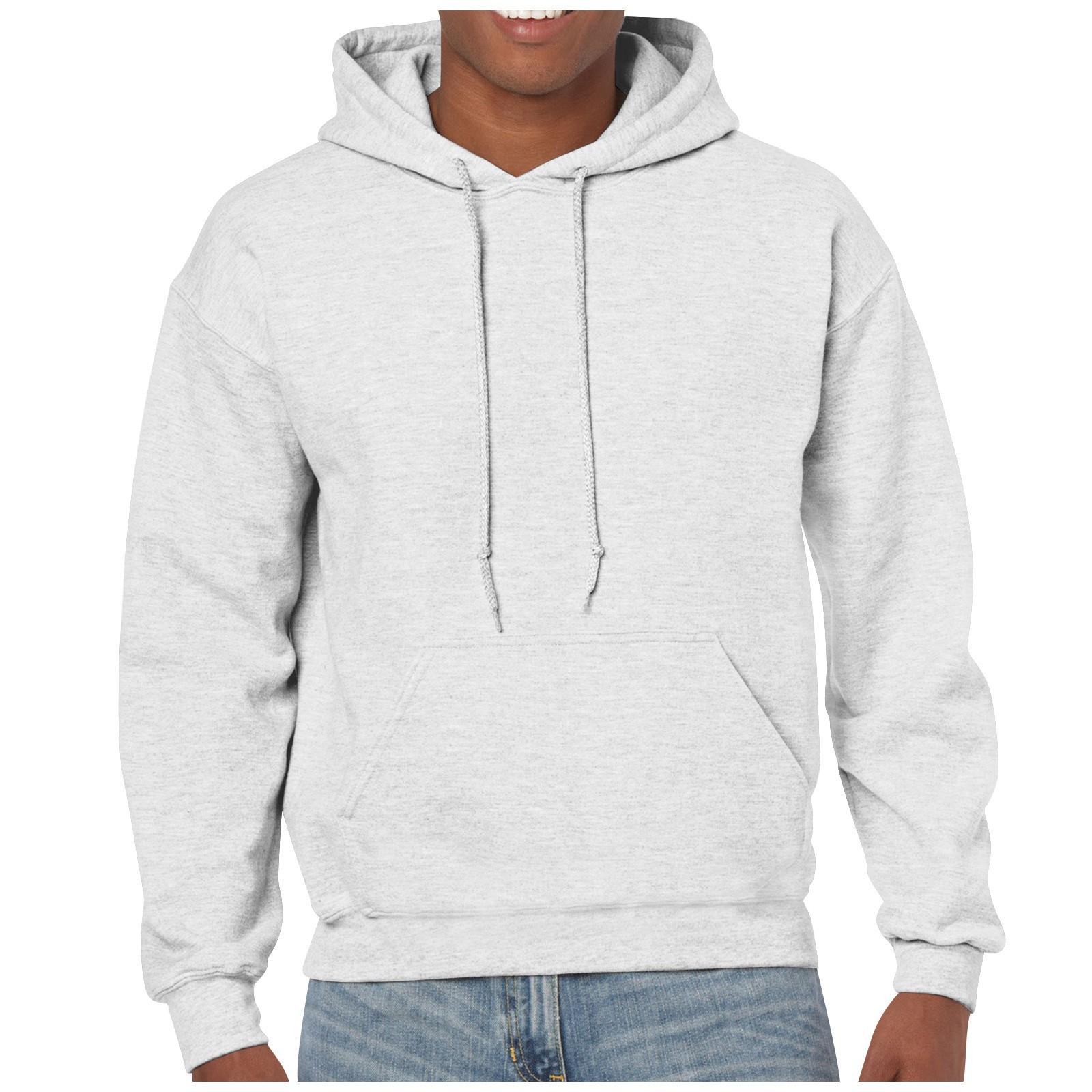 Повседневный стиль однотонный пуловер осенне-зимний свитер с капюшоном 3XL — фото 5